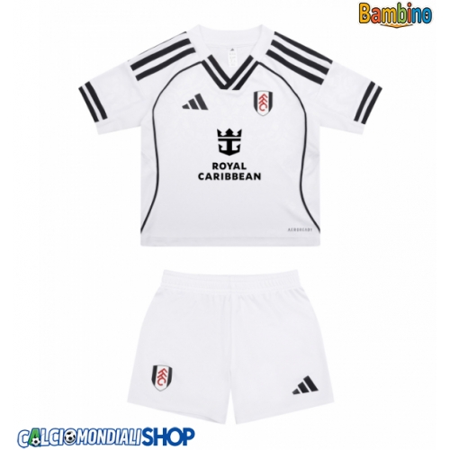 Maglie da calcio Fulham Prima Maglia Bambino 2025-26 Manica Corta + Pantaloni corti)